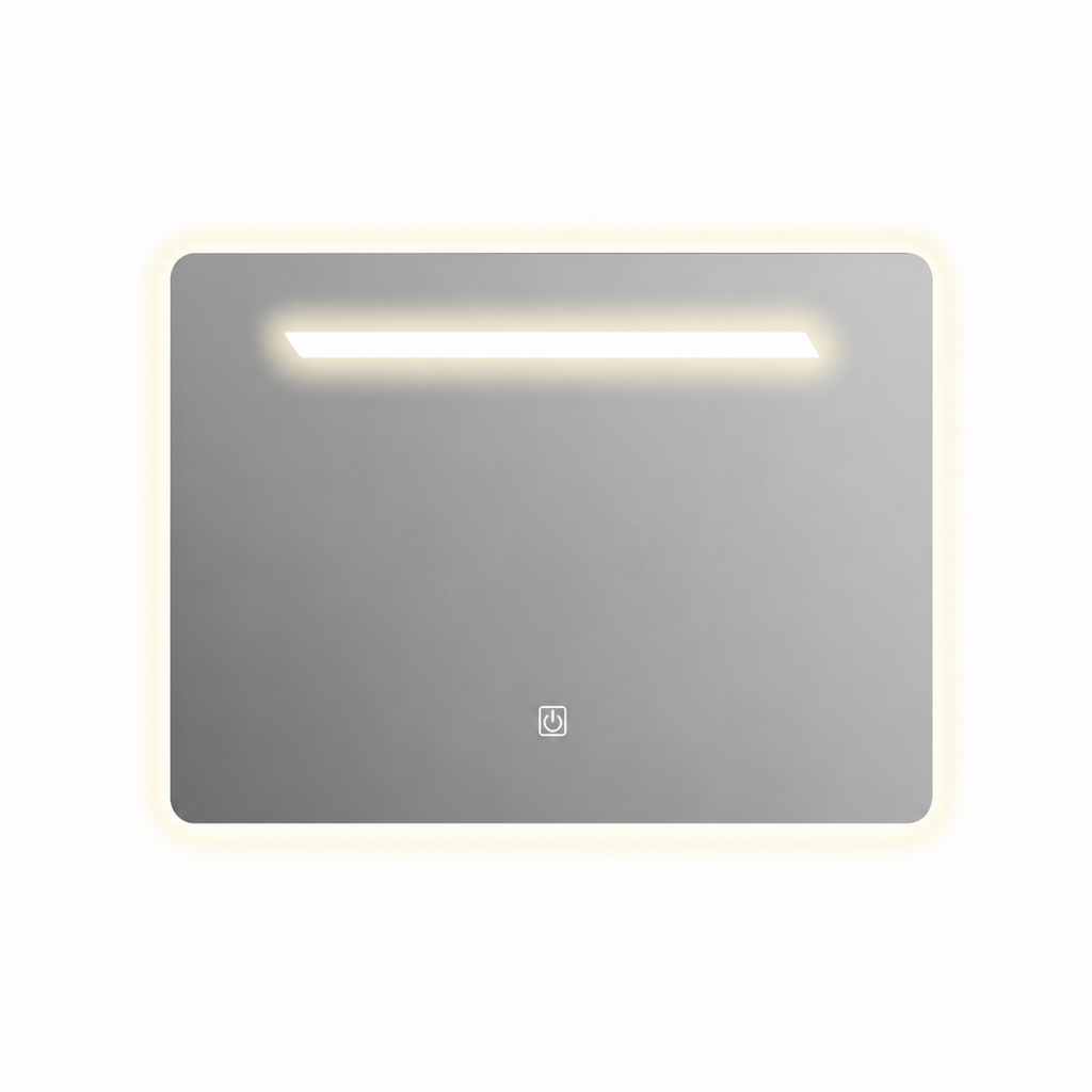 LED Bathroom Mirror 0787-60 – Rounded Rectangle, Front Light Bar, Touch Switch, 600×500 mm