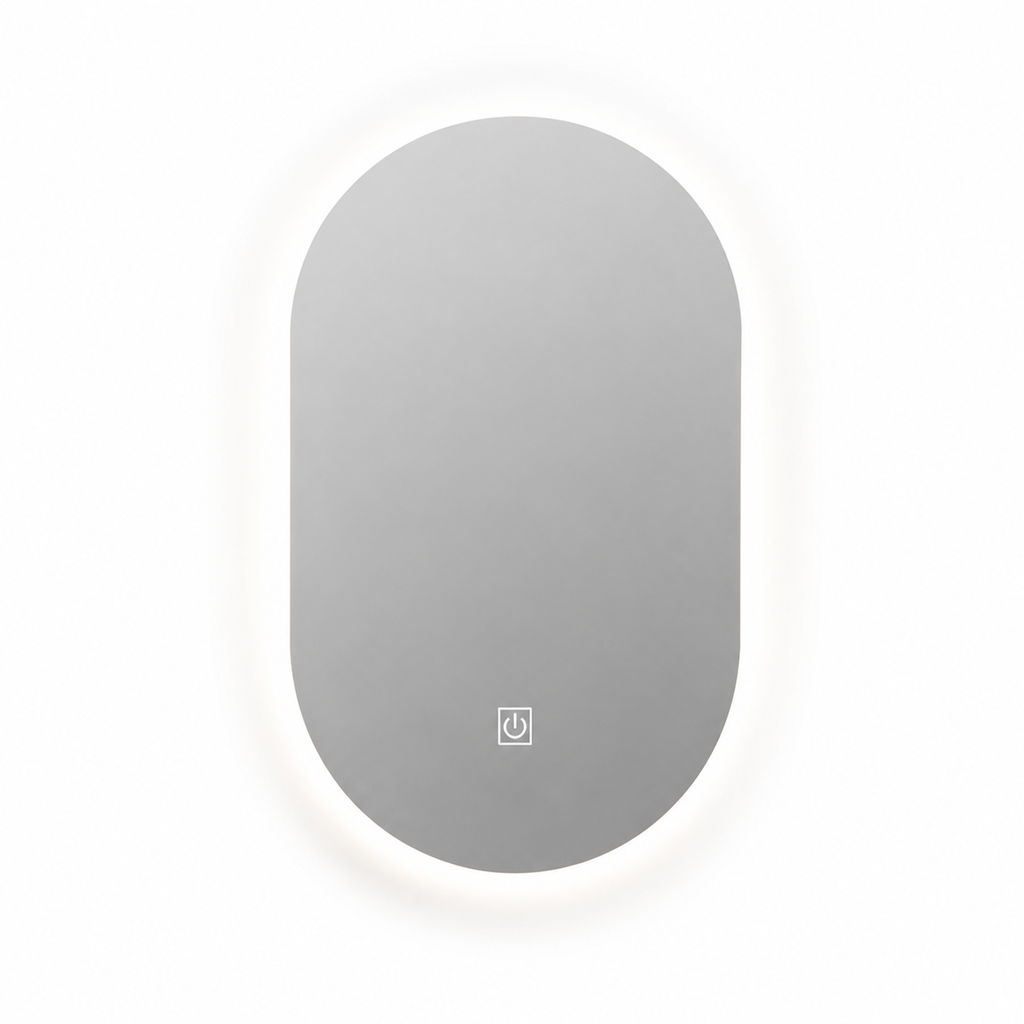 LED Bathroom Mirror 0853-40 – Portrait Capsule Shape, Perimeter Backlight, Touch Switch, 400×600 mm